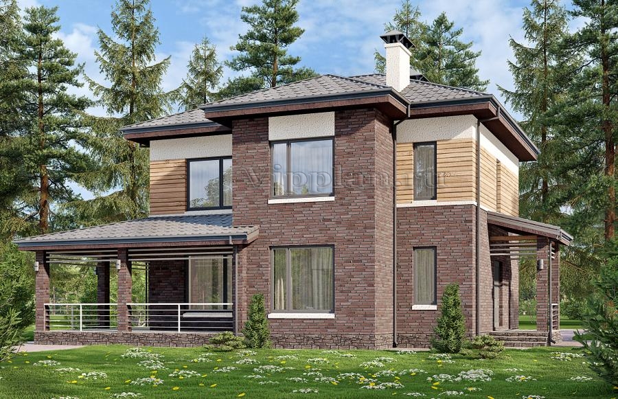 Двухэтажный дом с тремя спальнями и террасой